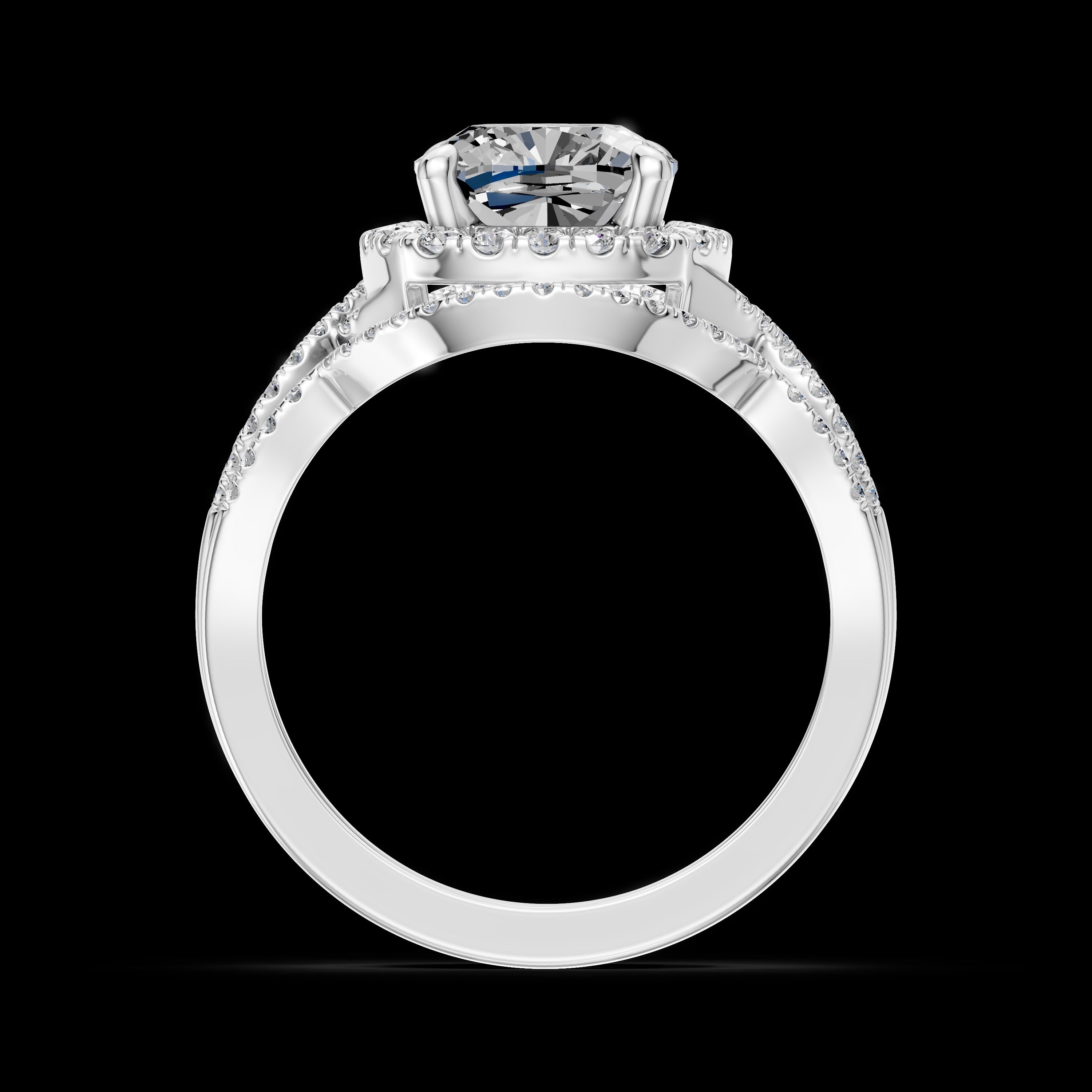 2.00CT Square Modified Cushion Diamond Jacket Ring