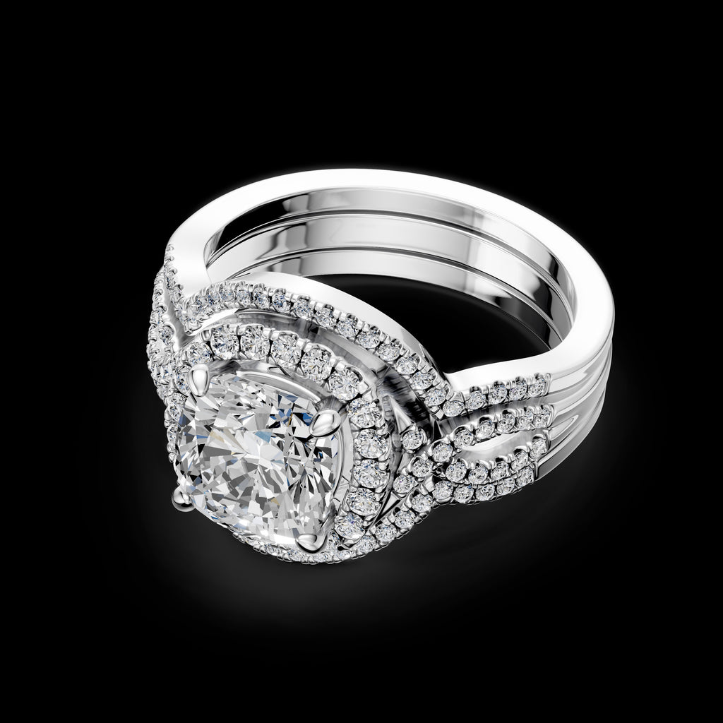 2.00CT Square Modified Cushion Diamond Jacket Ring