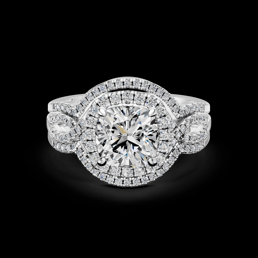 2.00CT Square Modified Cushion Diamond Jacket Ring