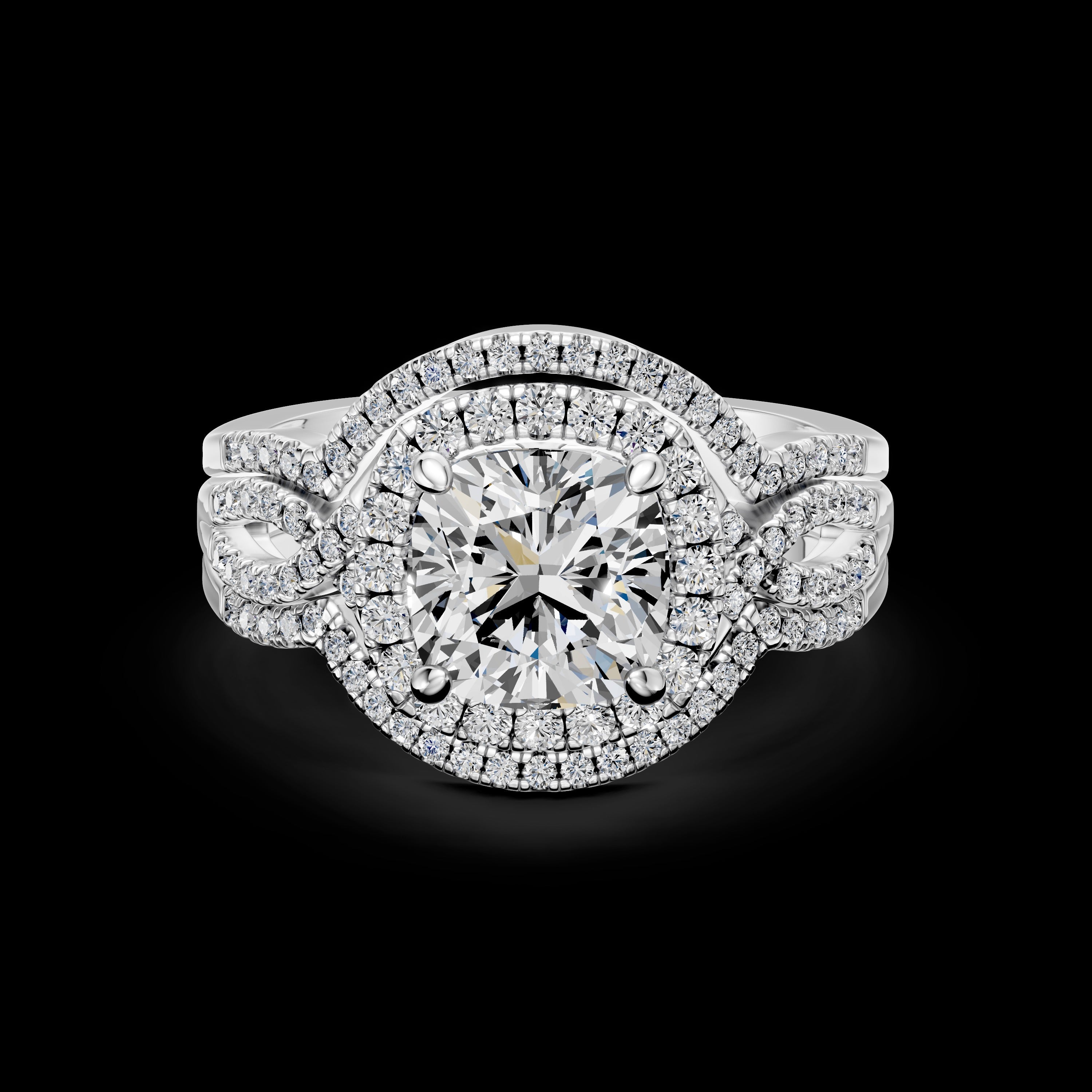 2.00CT Square Modified Cushion Diamond Jacket Ring