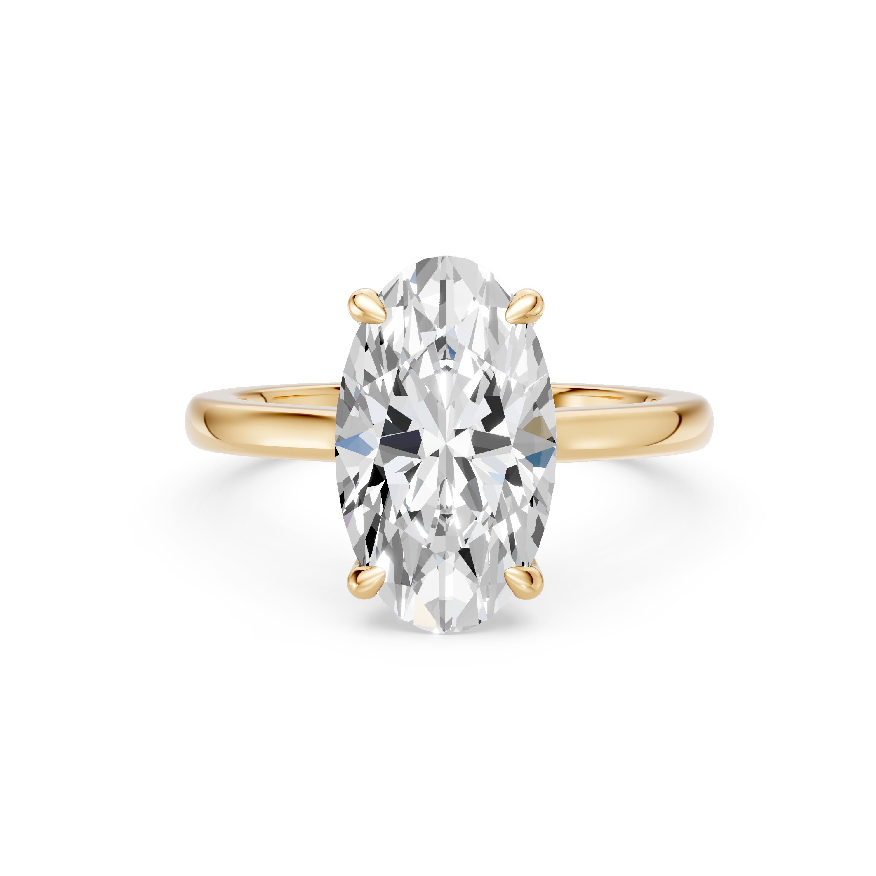 4.00CT Moval Diamond Hidden Halo Cathedral Ring