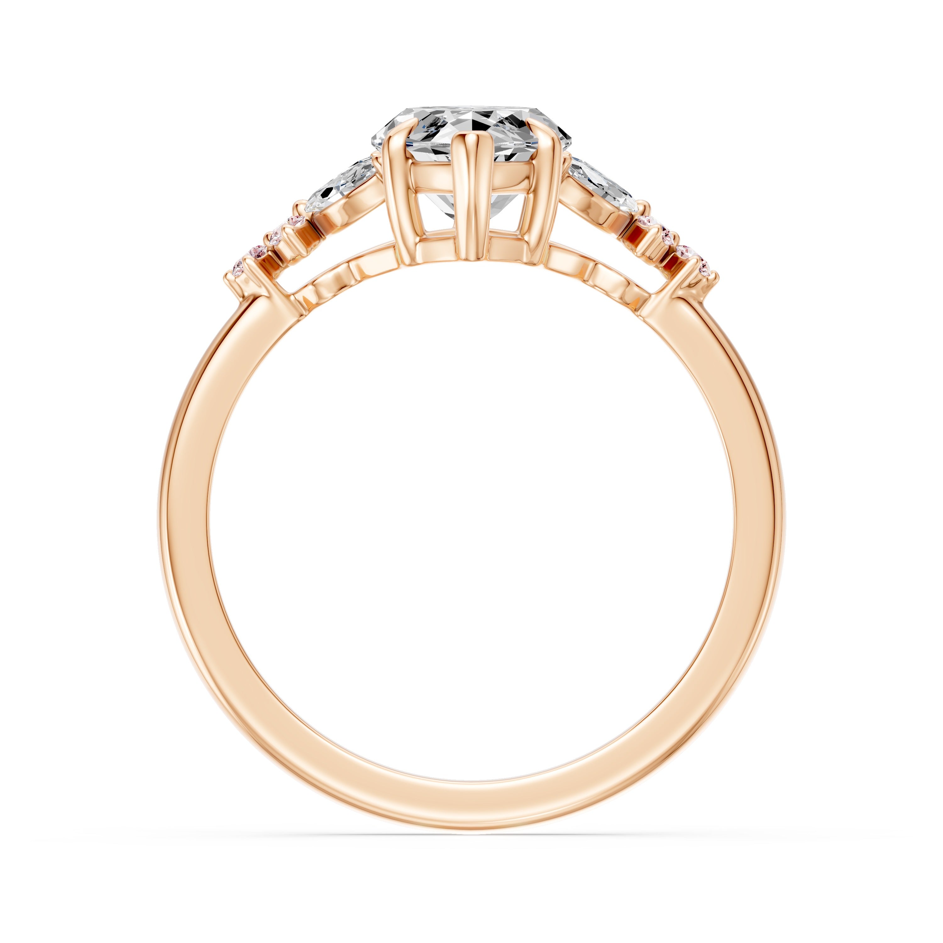 2.00CT Marquise Diamond & Pink Sapphire Ring