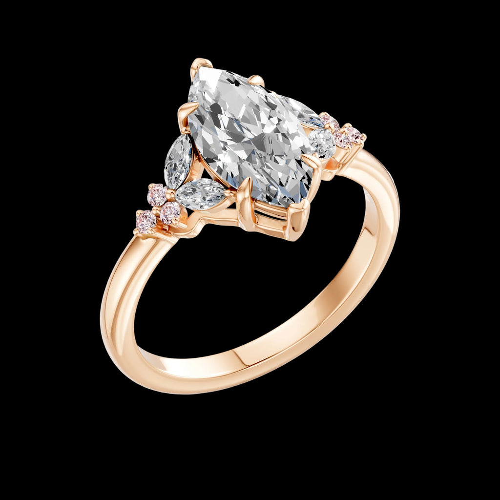 2.00CT Marquise Diamond & Pink Sapphire Ring