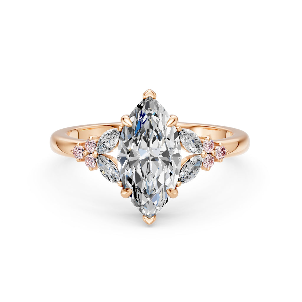 2.00CT Marquise Diamond & Pink Sapphire Ring