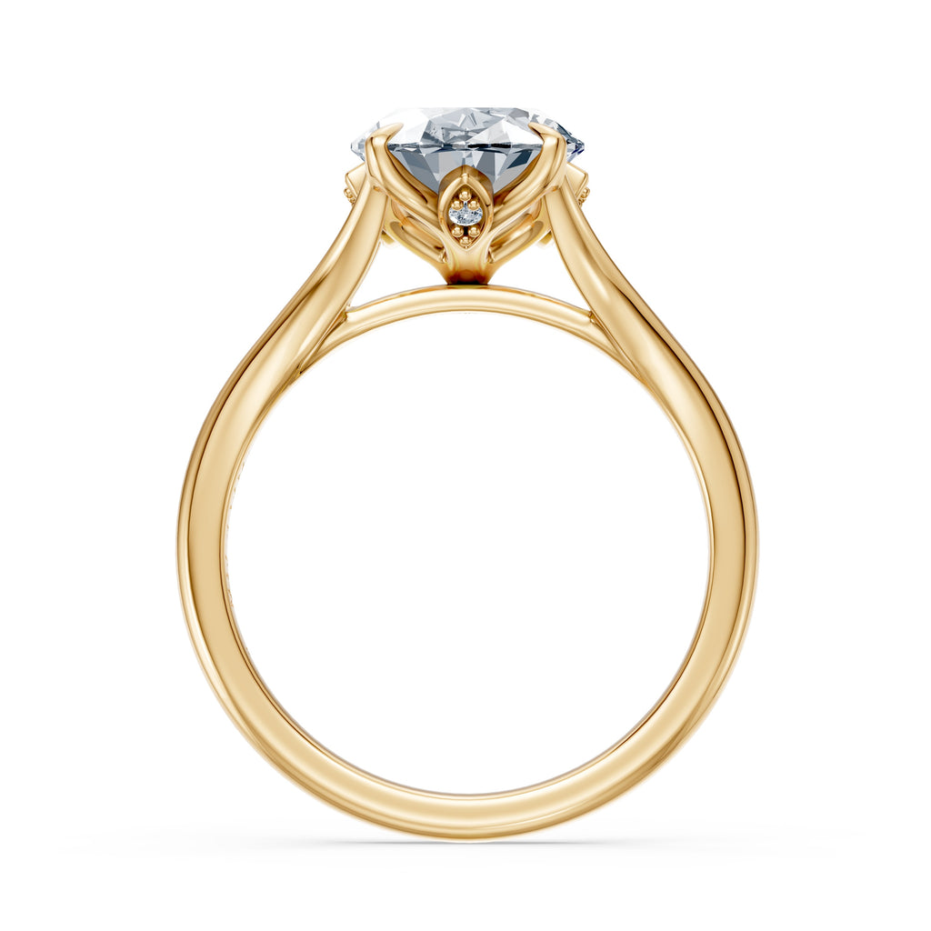3.50CT Oval Diamond Floral Basket Split Cathedral Ring