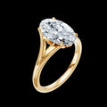 3.50CT Oval Diamond Floral Basket Split Cathedral Ring