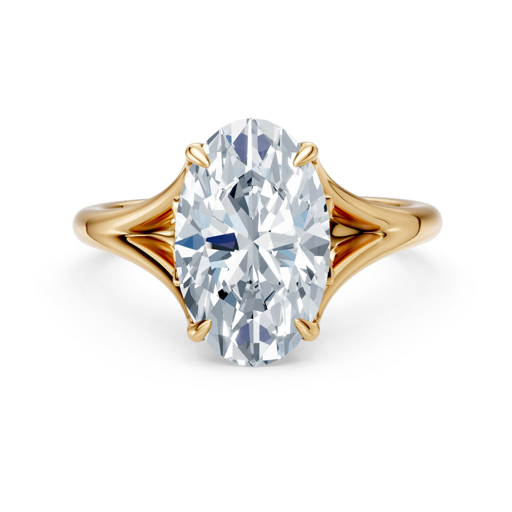 3.50CT Oval Diamond Floral Basket Split Cathedral Ring