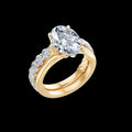 7.37 Total CT Oval Diamond Ring Set