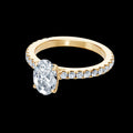 1 CT Oval Diamond Tulip Basket Pave Diamond Shoulder