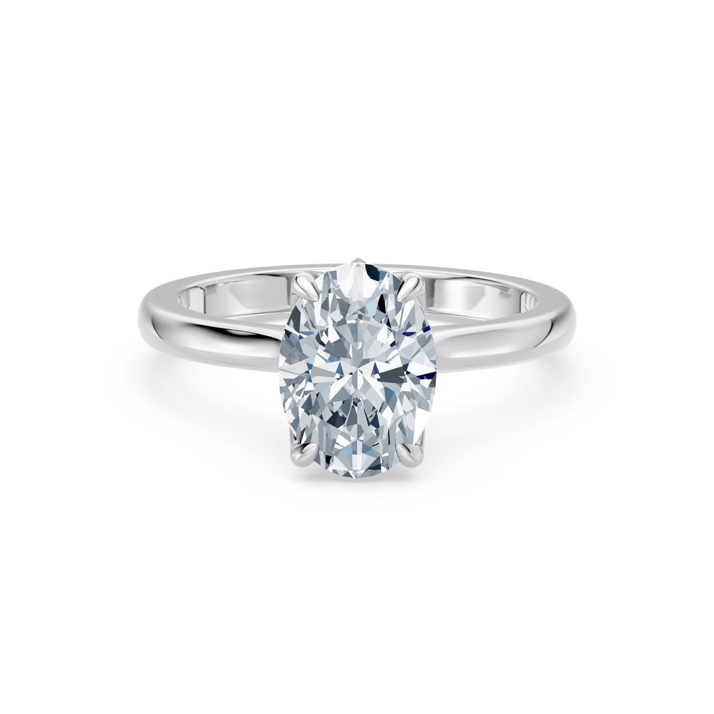 2.02 GIA Certified Oval Diamond Platinum Ring Floral Diamond Petal Basket
