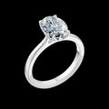 2.02 GIA Certified Oval Diamond Platinum Ring Floral Diamond Petal Basket
