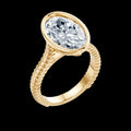 3.5 CT Oval Diamond Bezel Set_Lotus Flower Basket