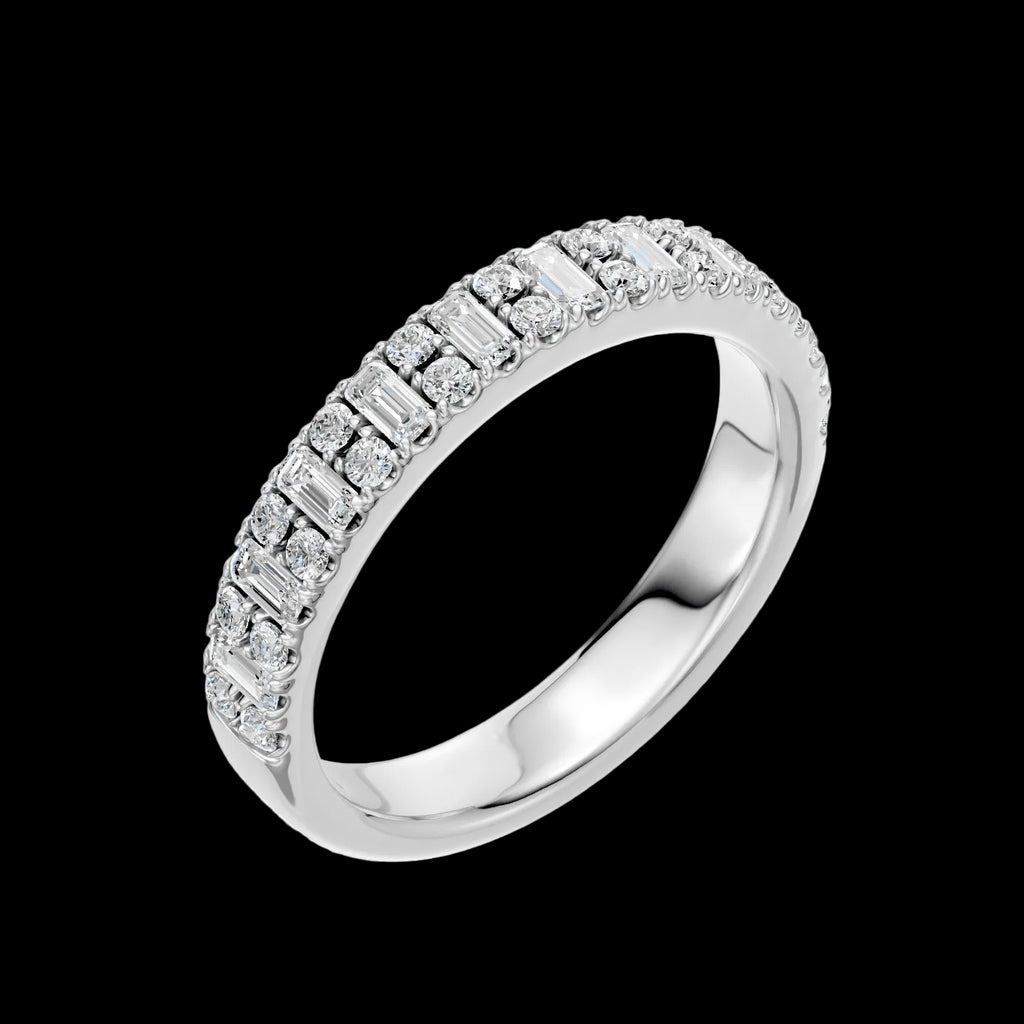1.20TCW Radiant Cut & Round Diamond Band