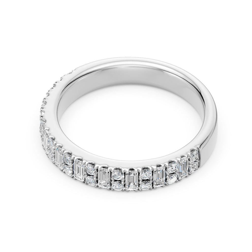 1.20TCW Radiant Cut & Round Diamond Band