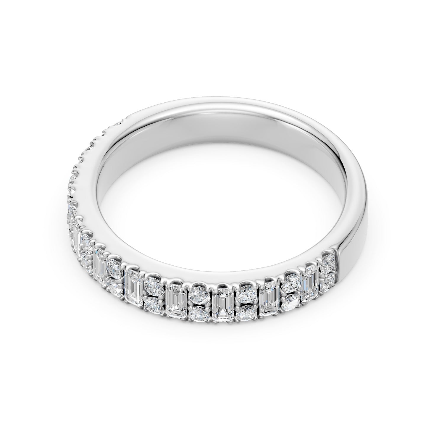 1.20TCW Radiant Cut & Round Diamond Band