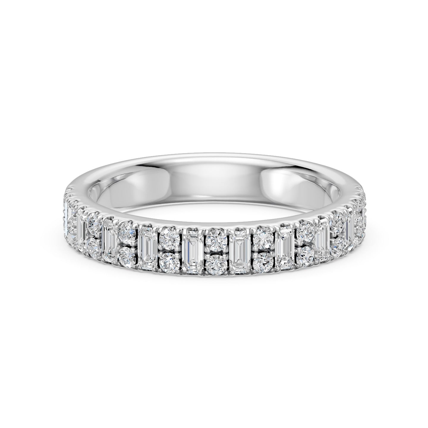 1.20TCW Radiant Cut & Round Diamond Band