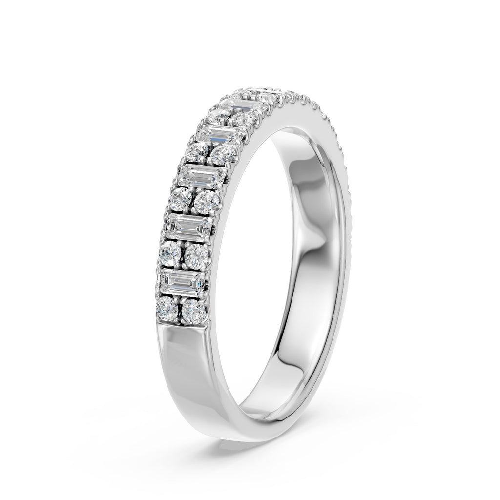 1.20TCW Radiant Cut & Round Diamond Band