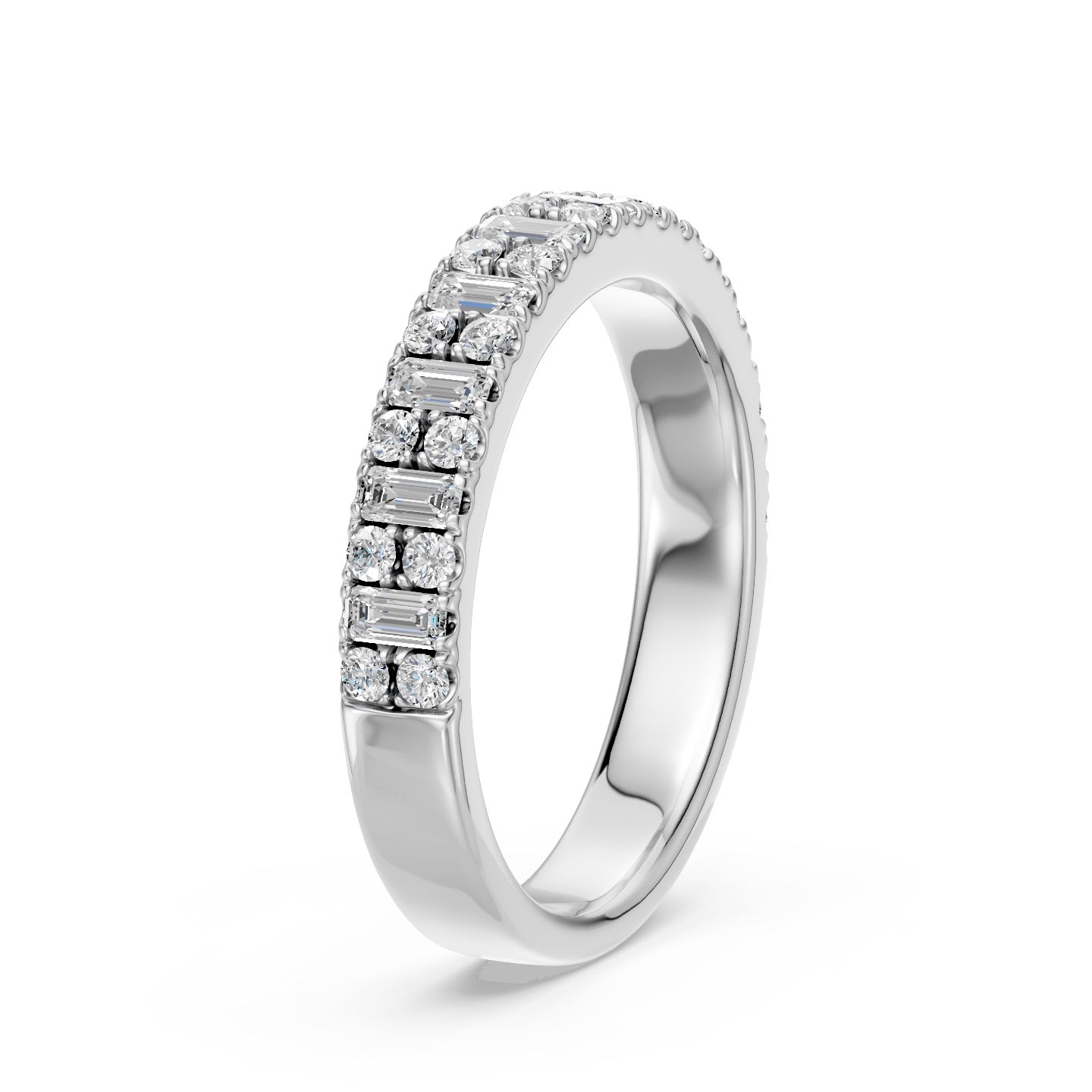 1.20TCW Radiant Cut & Round Diamond Band