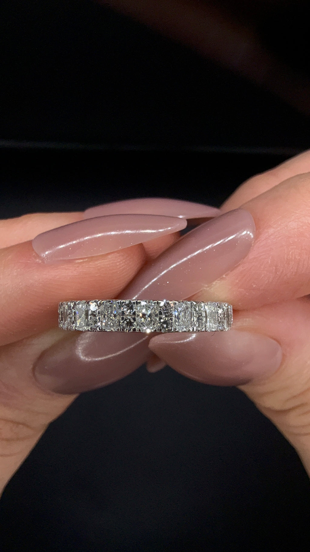 1.20TCW Radiant Cut & Round Diamond Band