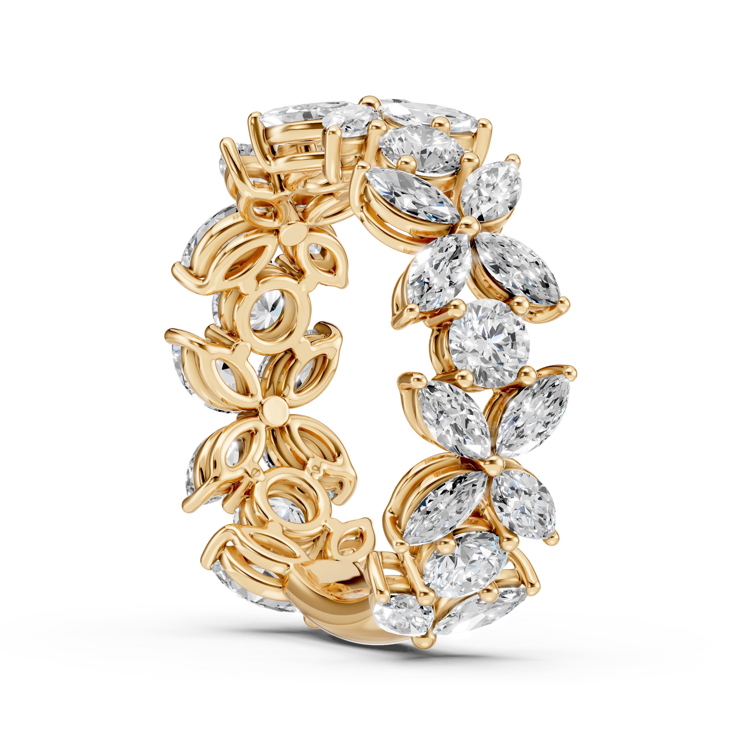 3.20TCW Marquise & Round Diamond Band