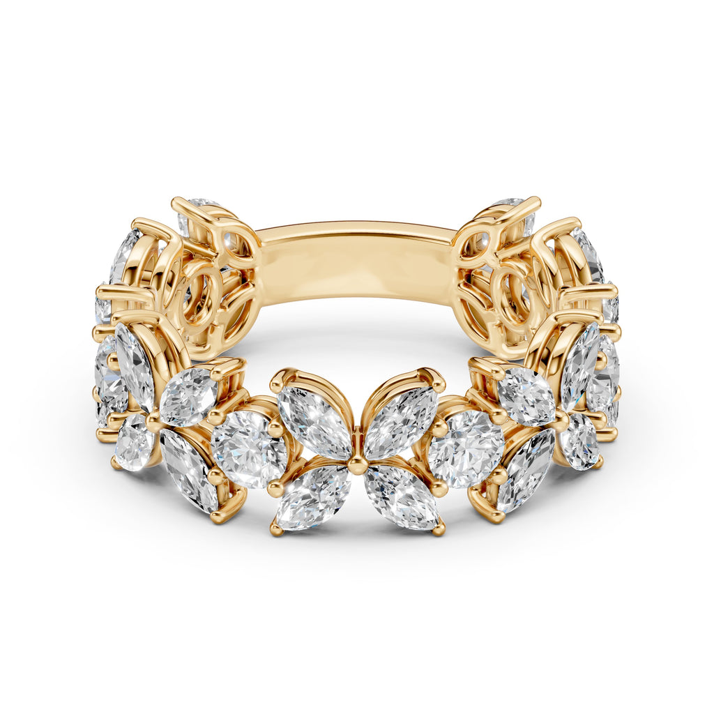 3.20TCW Marquise & Round Diamond Band