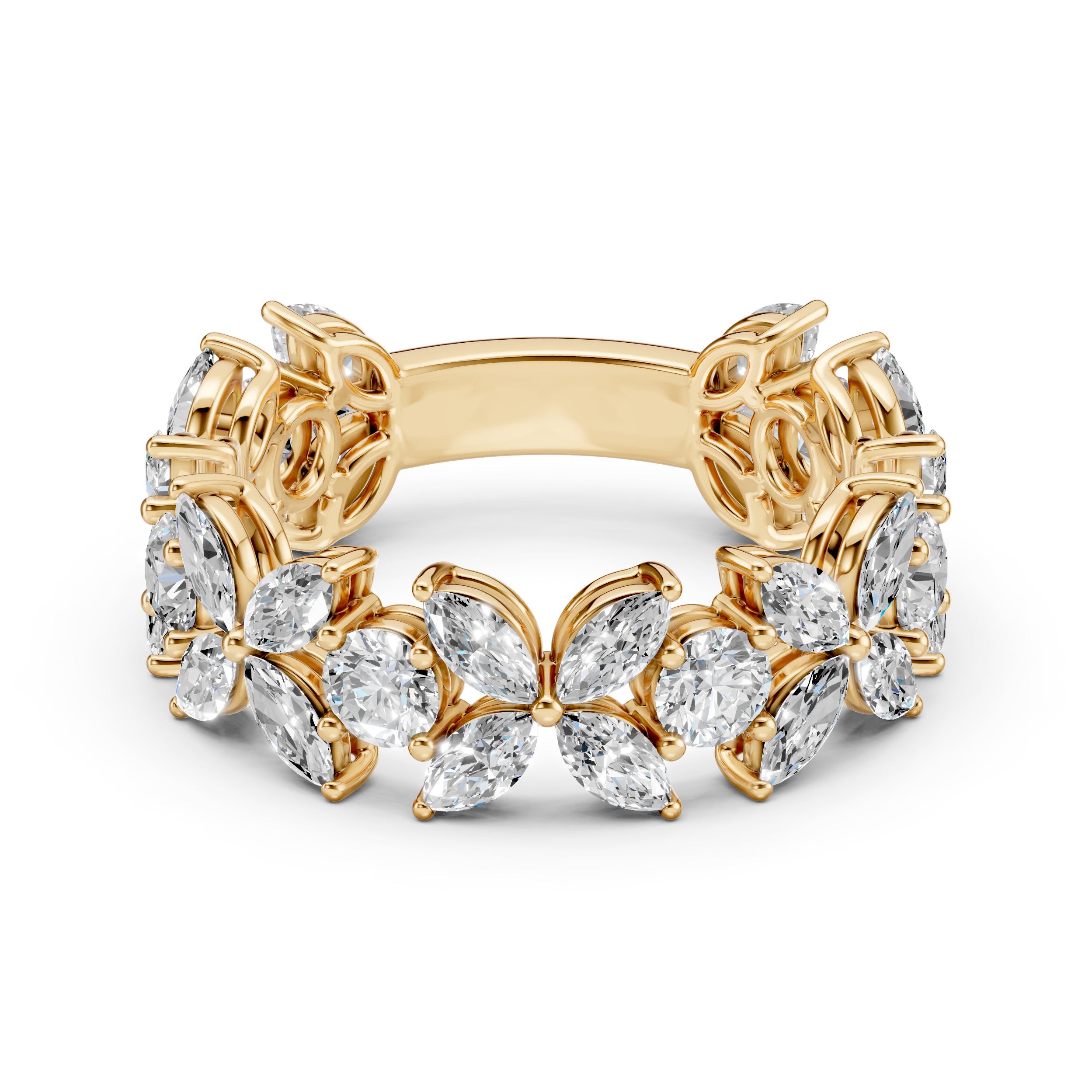 3.20TCW Marquise & Round Diamond Band