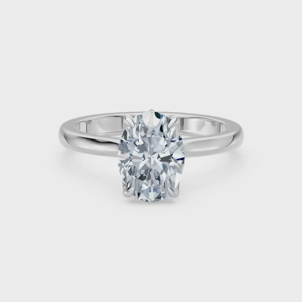 2.02 GIA Certified Oval Diamond Platinum Ring Floral Diamond Petal Basket