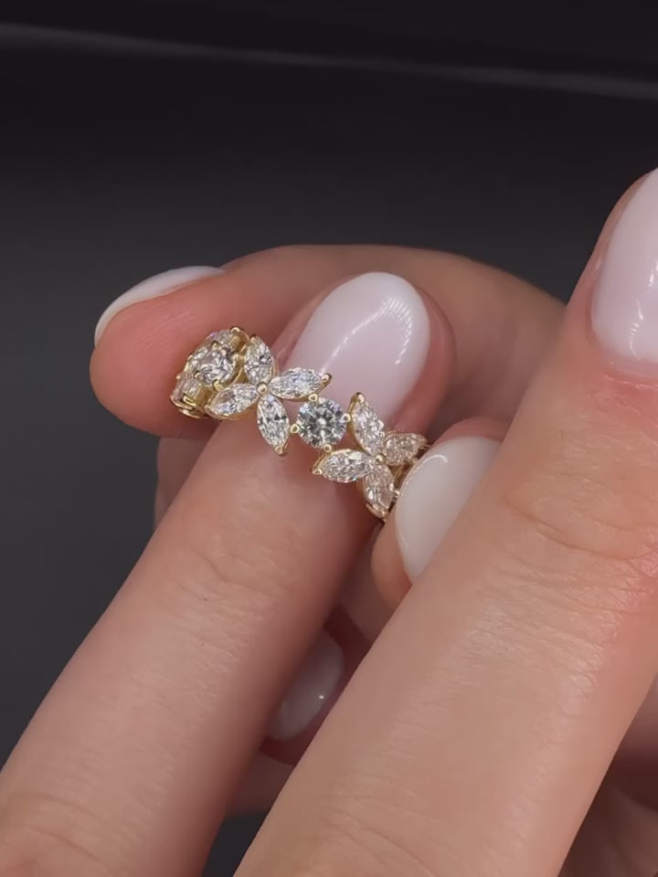 3.20TCW Marquise & Round Diamond Band