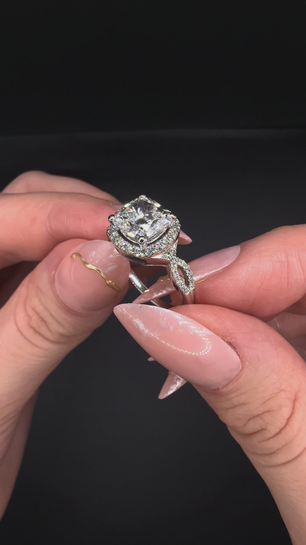 2.00CT Square Modified Cushion Diamond Jacket Ring