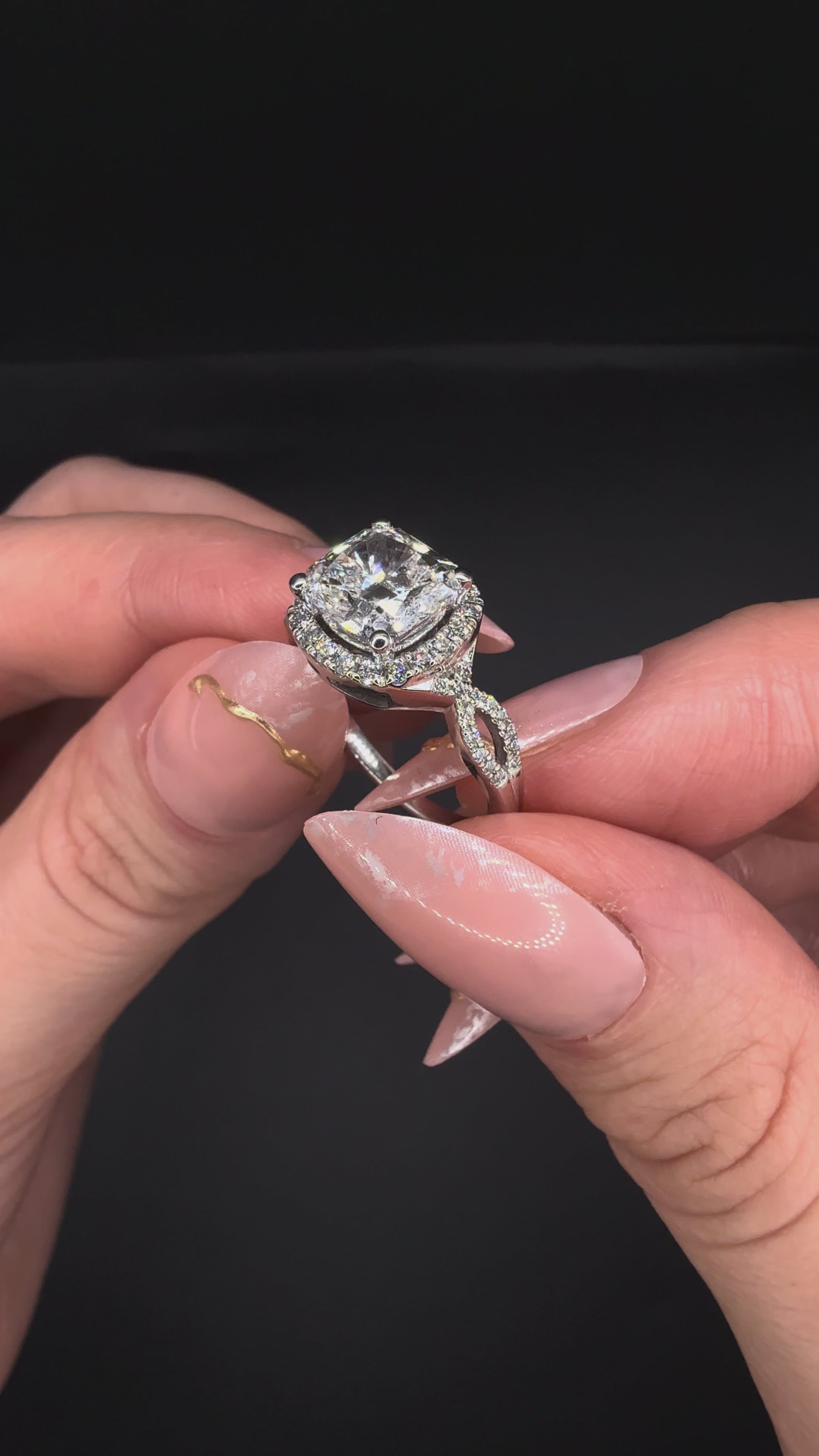 2.00CT Square Modified Cushion Diamond Jacket Ring
