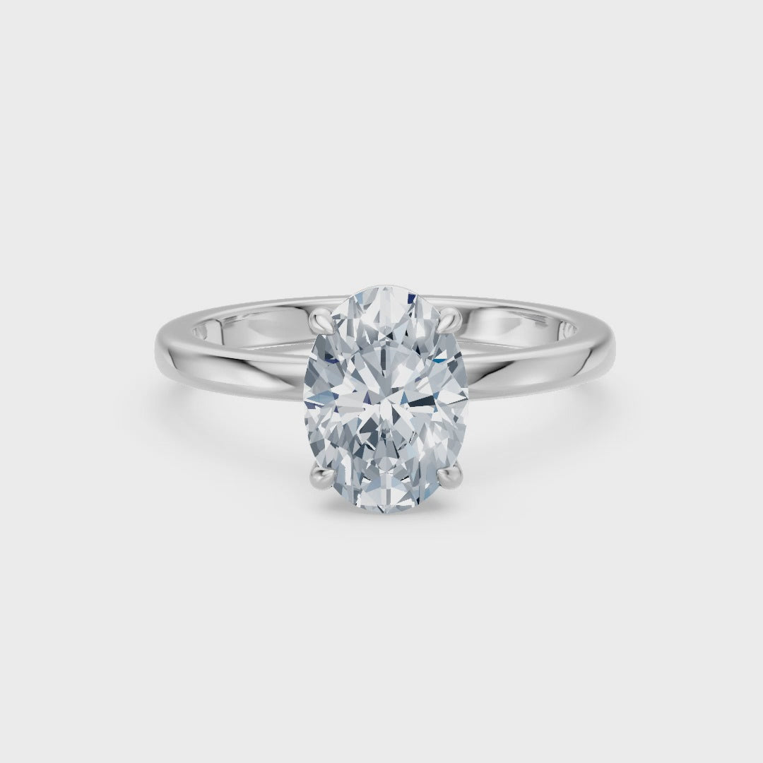 2.50CT Oval Diamond Ring in Platinum