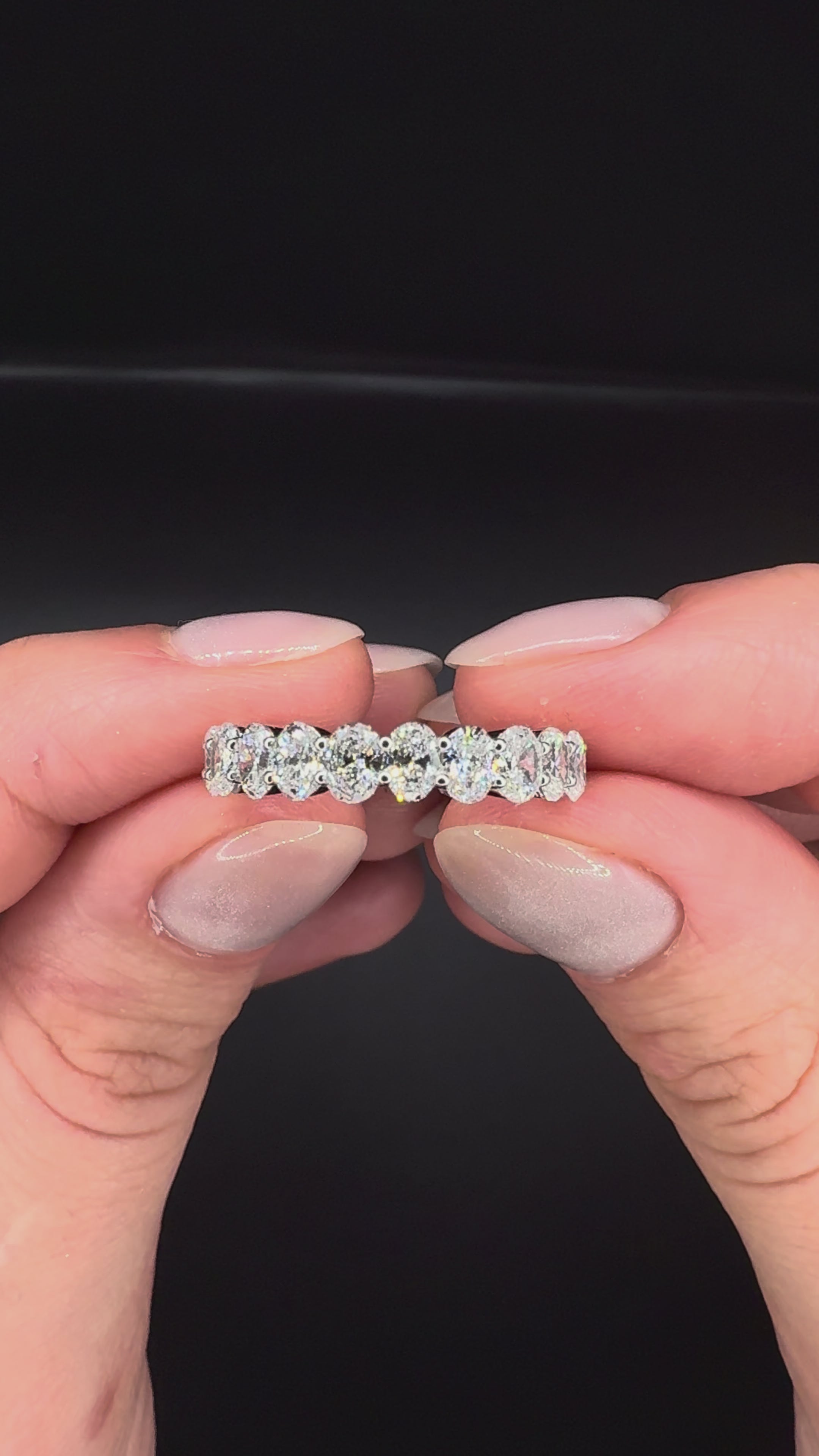 4.00CT Oval Diamond Hidden Halo Ring with Pave Shoulders & Matching Oval Diamond Band