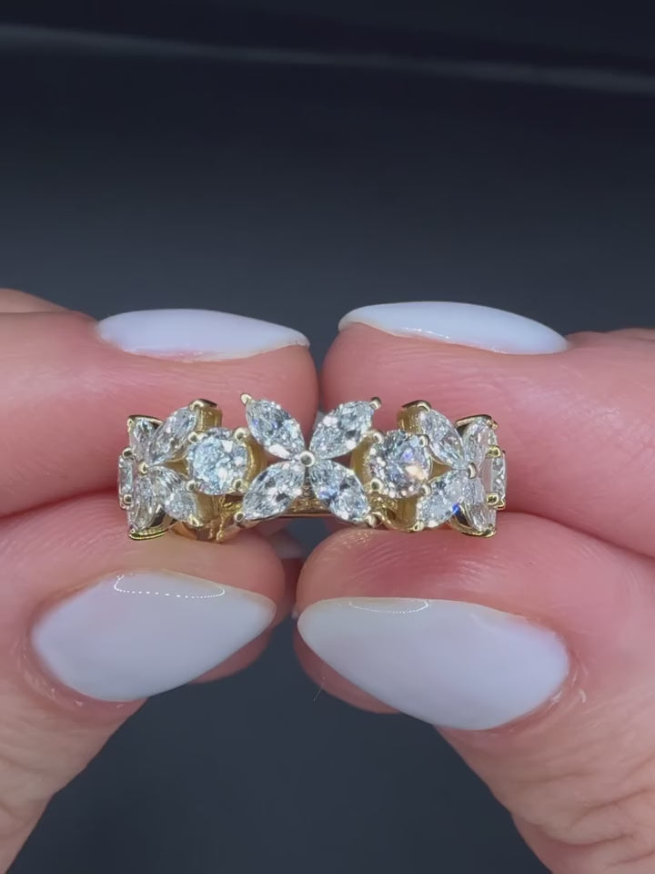 3.20TCW Marquise & Round Diamond Band