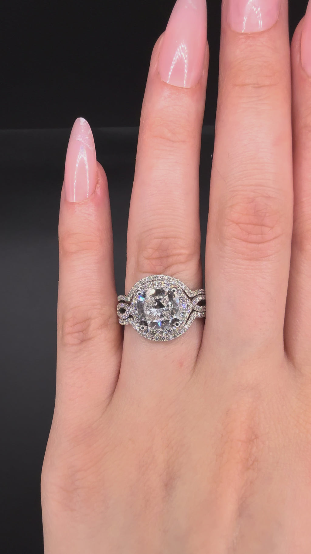2.00CT Square Modified Cushion Diamond Jacket Ring