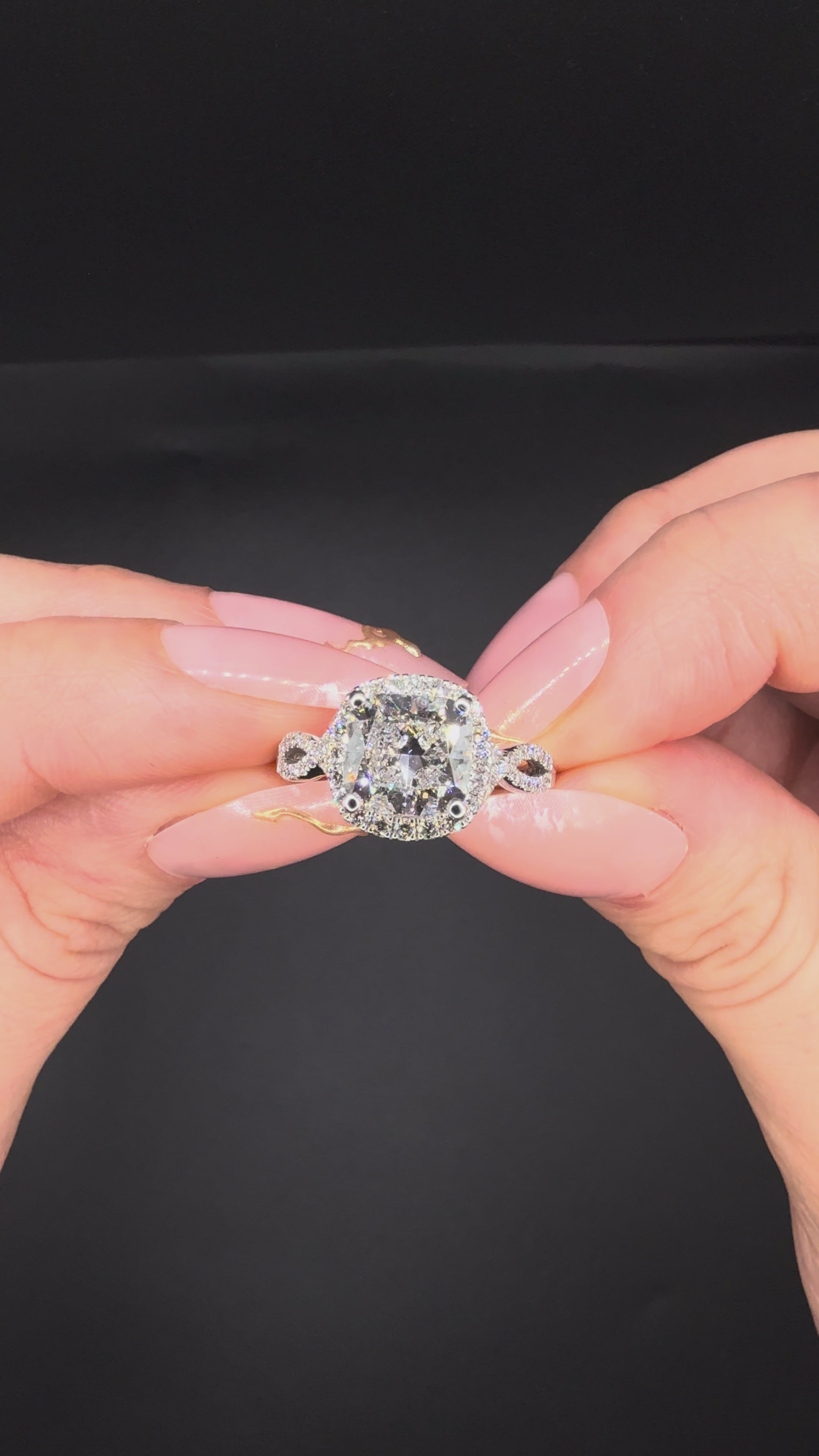 2.00CT Square Modified Cushion Diamond Jacket Ring