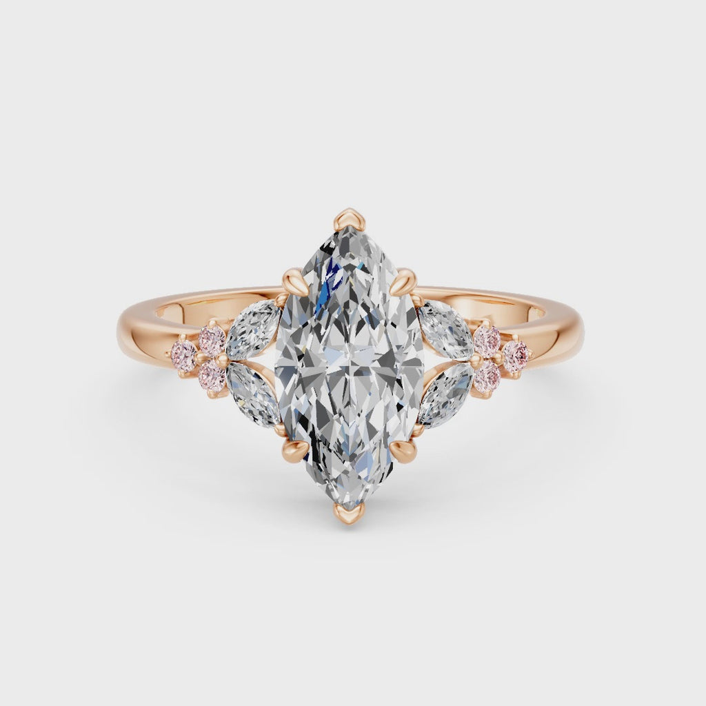 2.00CT Marquise Diamond & Pink Sapphire Ring