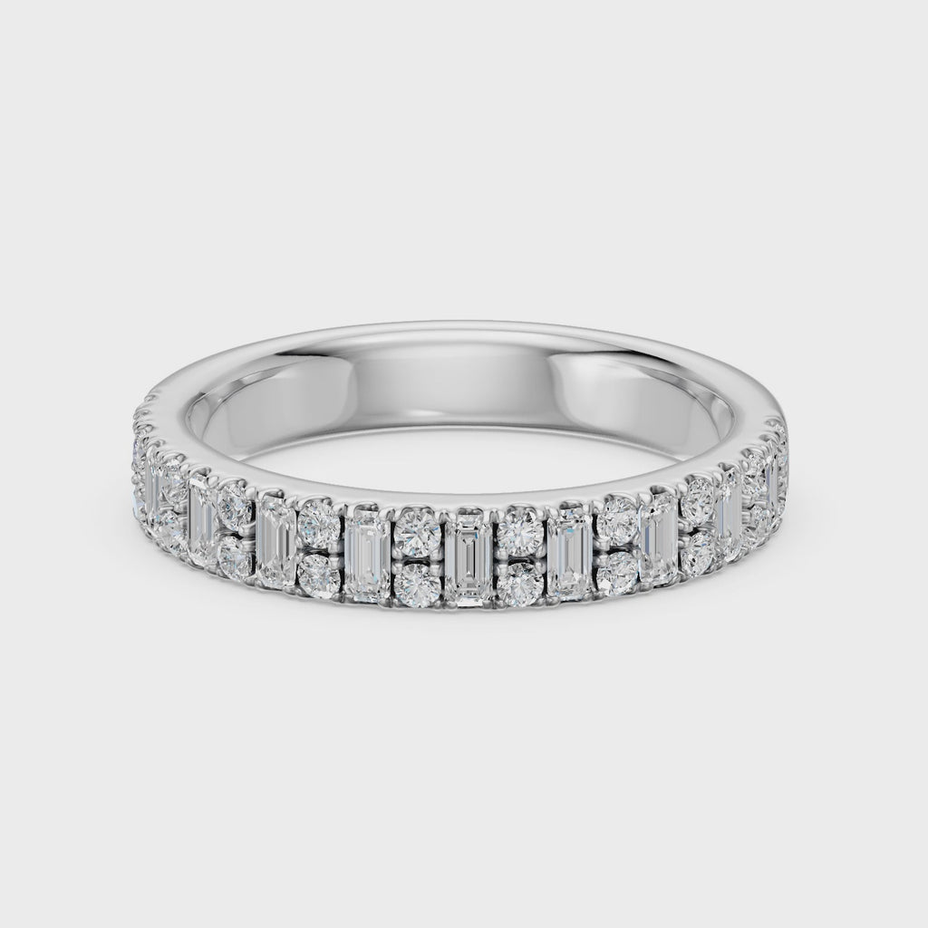 1.20TCW Radiant Cut & Round Diamond Band