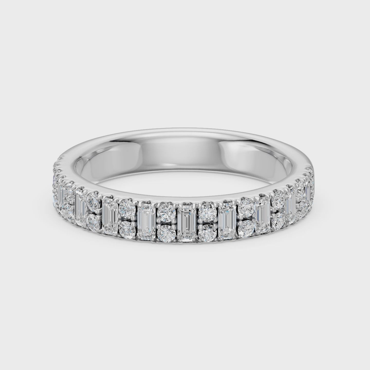 1.20TCW Radiant Cut & Round Diamond Band