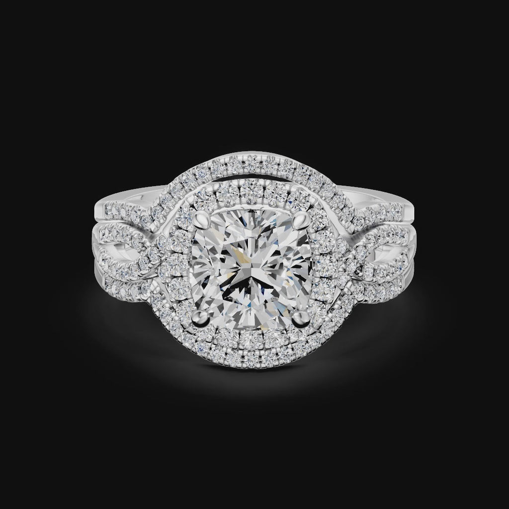 2.00CT Square Modified Cushion Diamond Jacket Ring