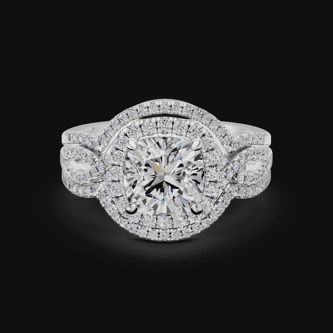 2.00CT Square Modified Cushion Diamond Jacket Ring