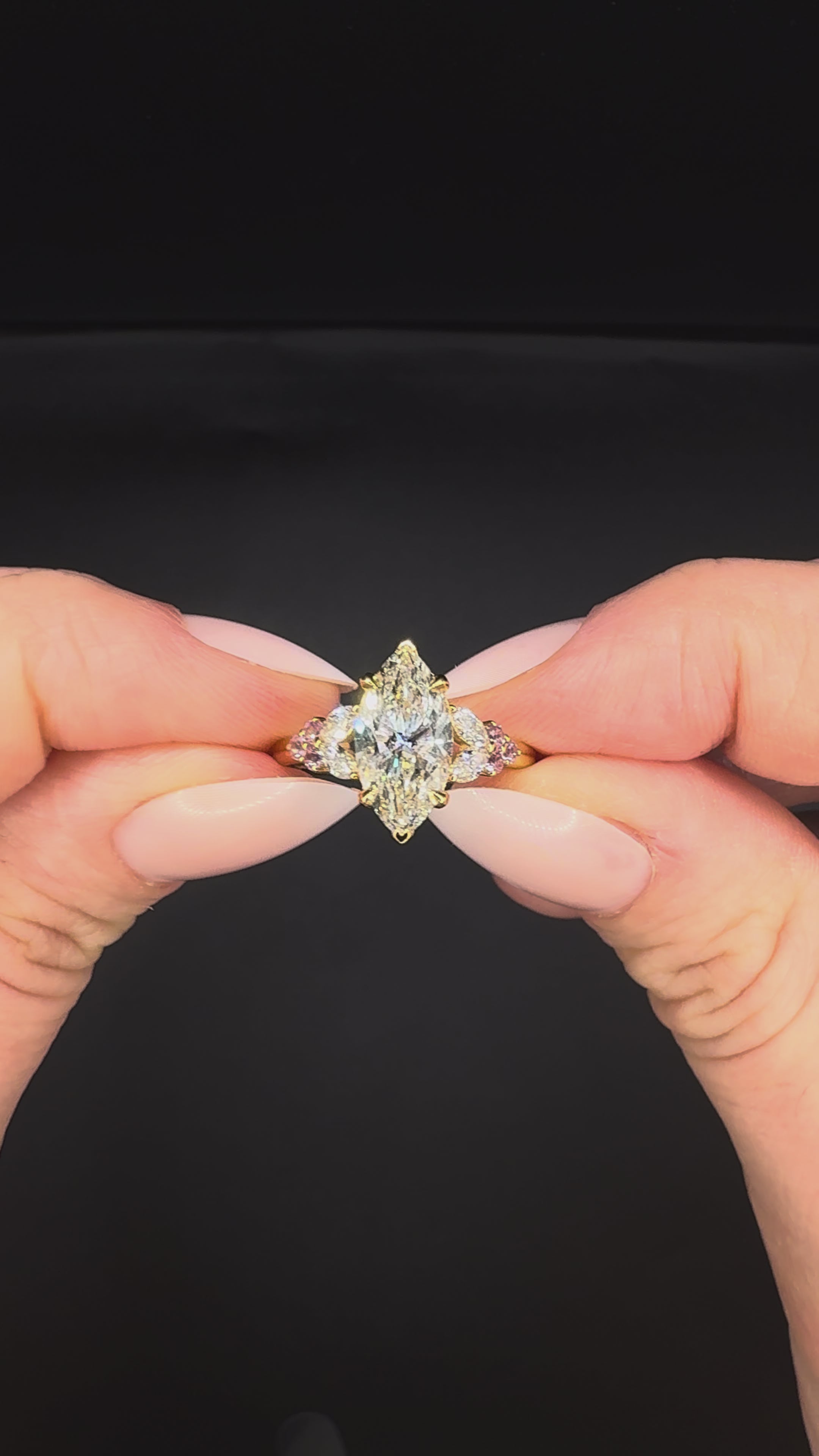 2.00CT Marquise Diamond & Pink Sapphire Ring