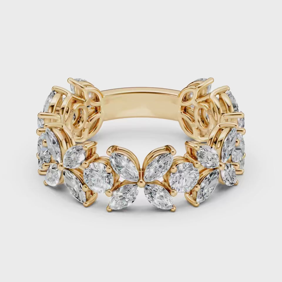 3.20TCW Marquise & Round Diamond Band