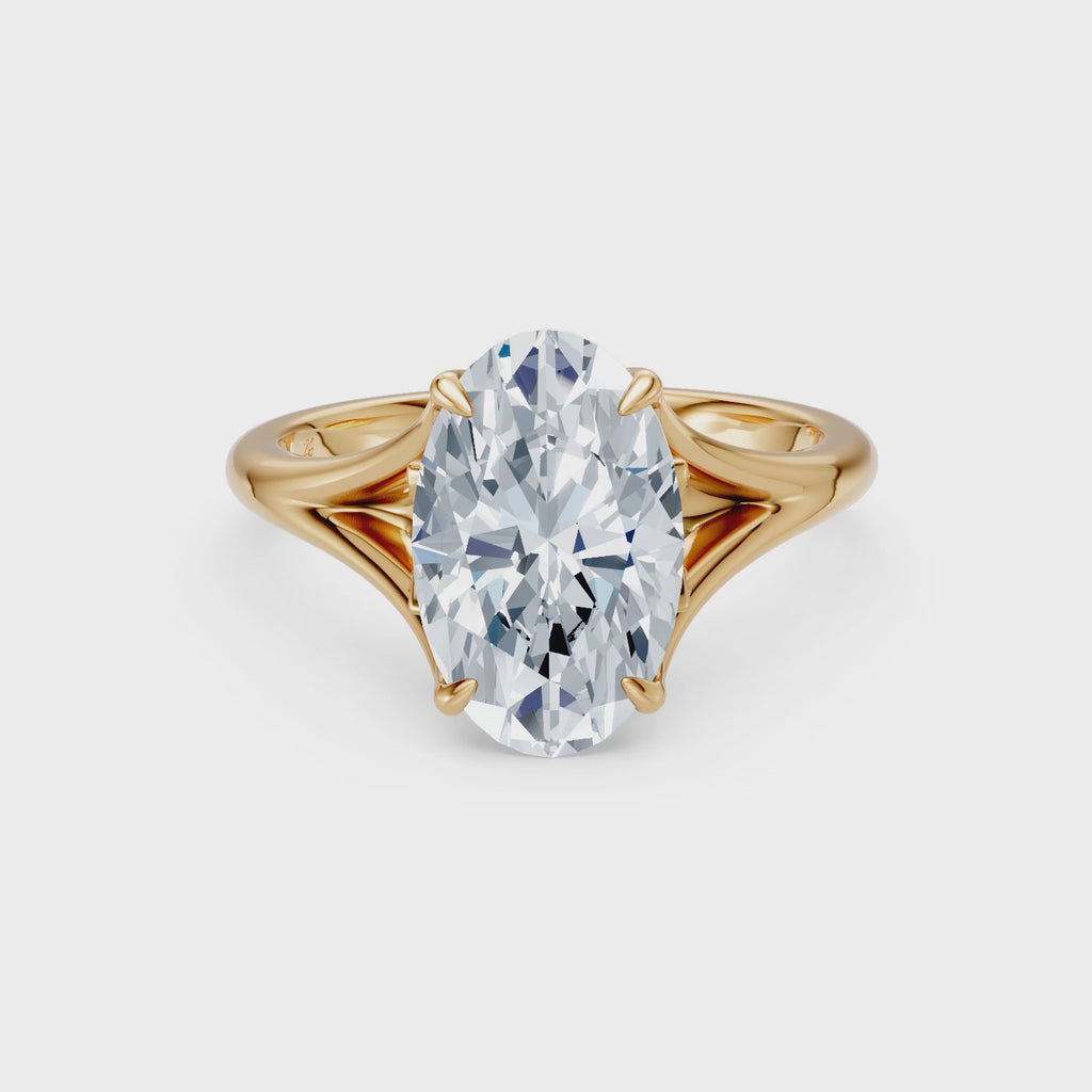3.50CT Oval Diamond Floral Basket Split Cathedral Ring